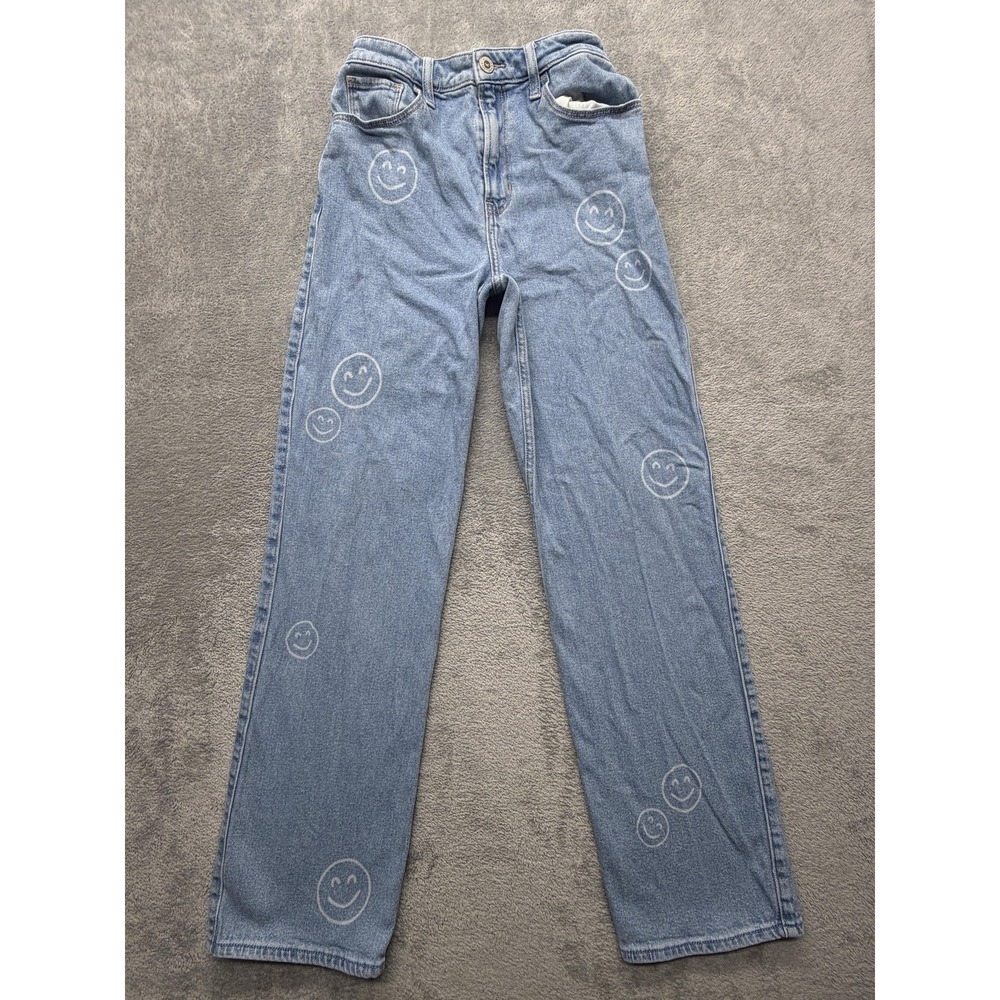 Hollister Jeans Womens 2R‎ Light High-Rise Dad Straight Smiley Stretch Denim